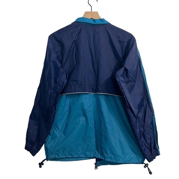 ADIDAS Vintage 90's Three Stripe Full Zip Blue Color Block Windbreaker Size S - Picture 2 of 13